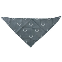 Festive Grey Smart Antler Hygge High Quality Bandanna For Dogs - One Size