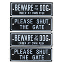 Garden Gate Signs - 'Beware of Dog' OR 'Shut the Gate' Dog Warning SIgn