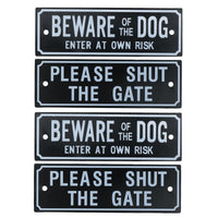 Garden Gate Signs - 'Beware of Dog' OR 'Shut the Gate' Dog Warning SIgn