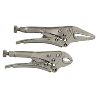 2pc Mini Locking Pliers Set Long and Round Nose Vice Grips Holders Clamps