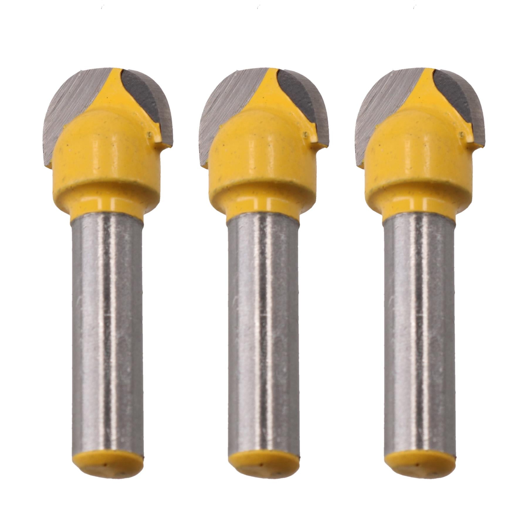 3pk TCT Cove Box Router Bit 12.7mm D 6.3mm Radius Cutter Cutting 1/4 ...