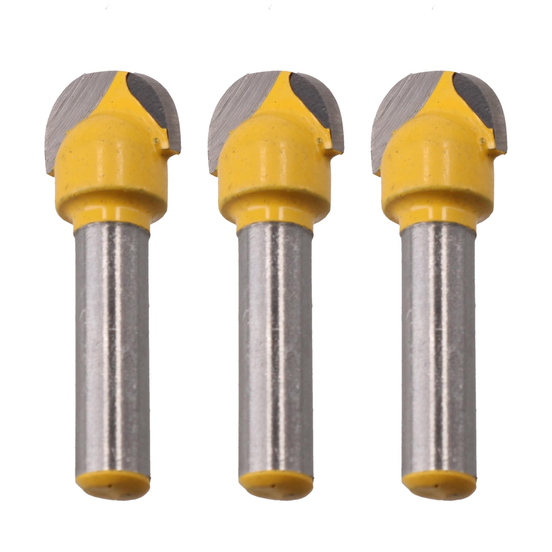 3pk TCT Cove Box Router Bit 12.7mm D 6.3mm Radius Cutter Cutting 1/4" Shank