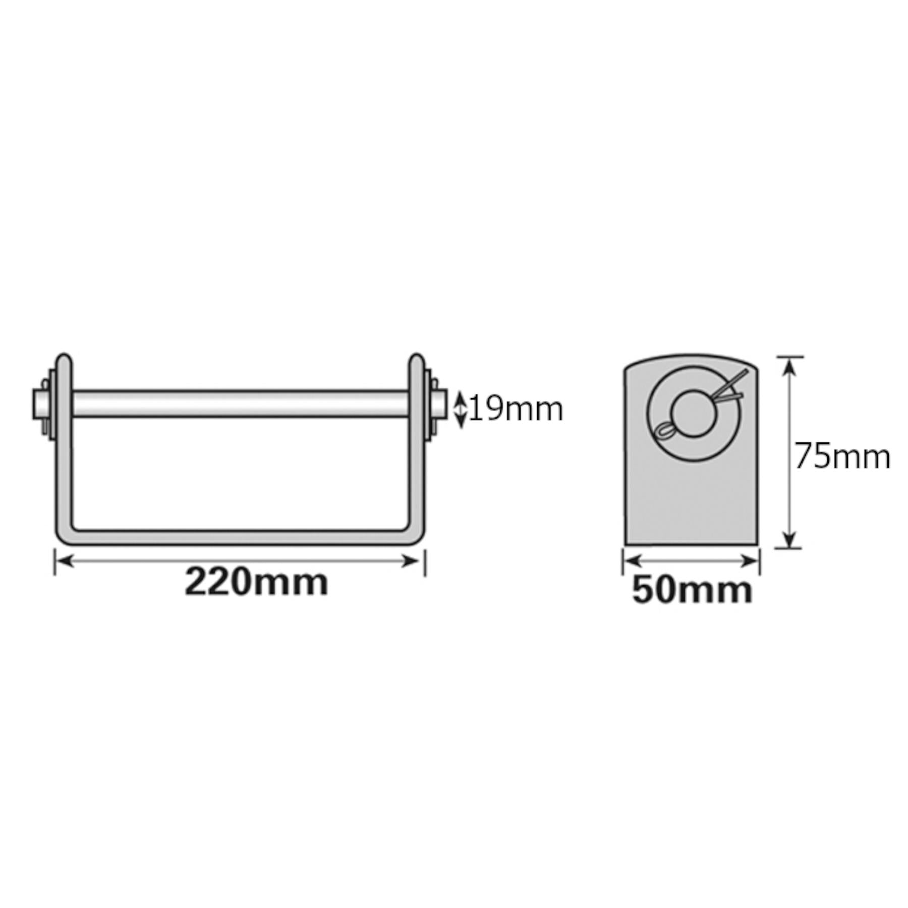 Quille de remorque pour bateau, jet ski, canot, rouleau en V et support, axe de 19 mm, UBR24UBR25