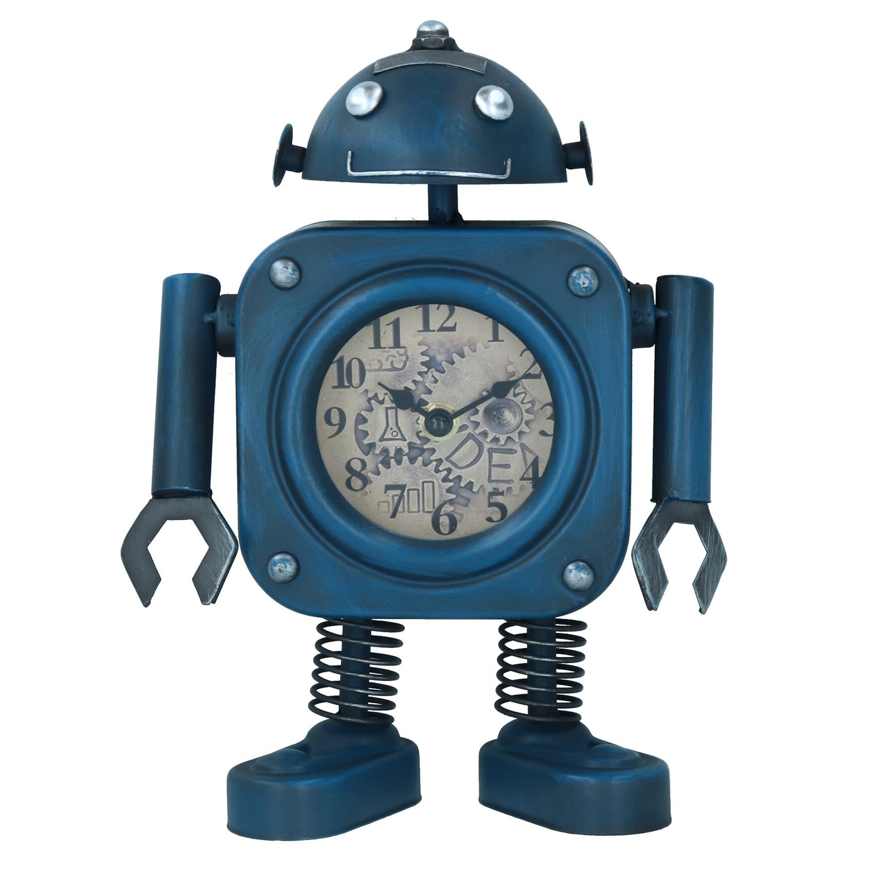 Robot Clock Industrial Style Mantel Retro Desk Home House Decor Gift Metal
