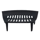 Grille de foyer de 14 po pour foyer de 16 po en fonte avec panier avant ouvert noir