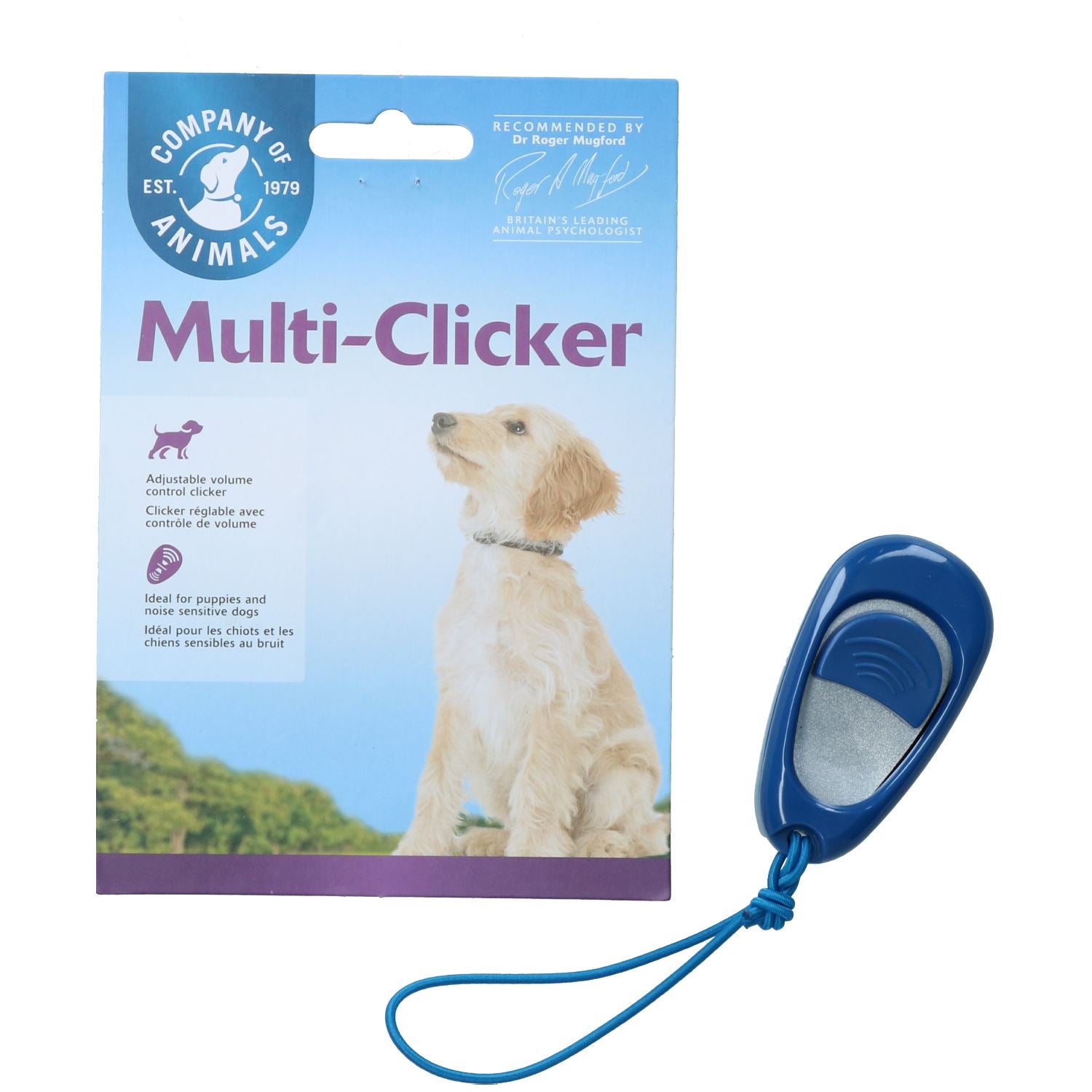 Company Of Animals Multi Clicker Dog Puppy Training Clicker à volume contrôlé avec guide gratuit