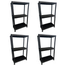 Heavy Duty 3 Tier Plastic Shelving Shelf Unit Home Office Storage 91 x 61 x 30cm