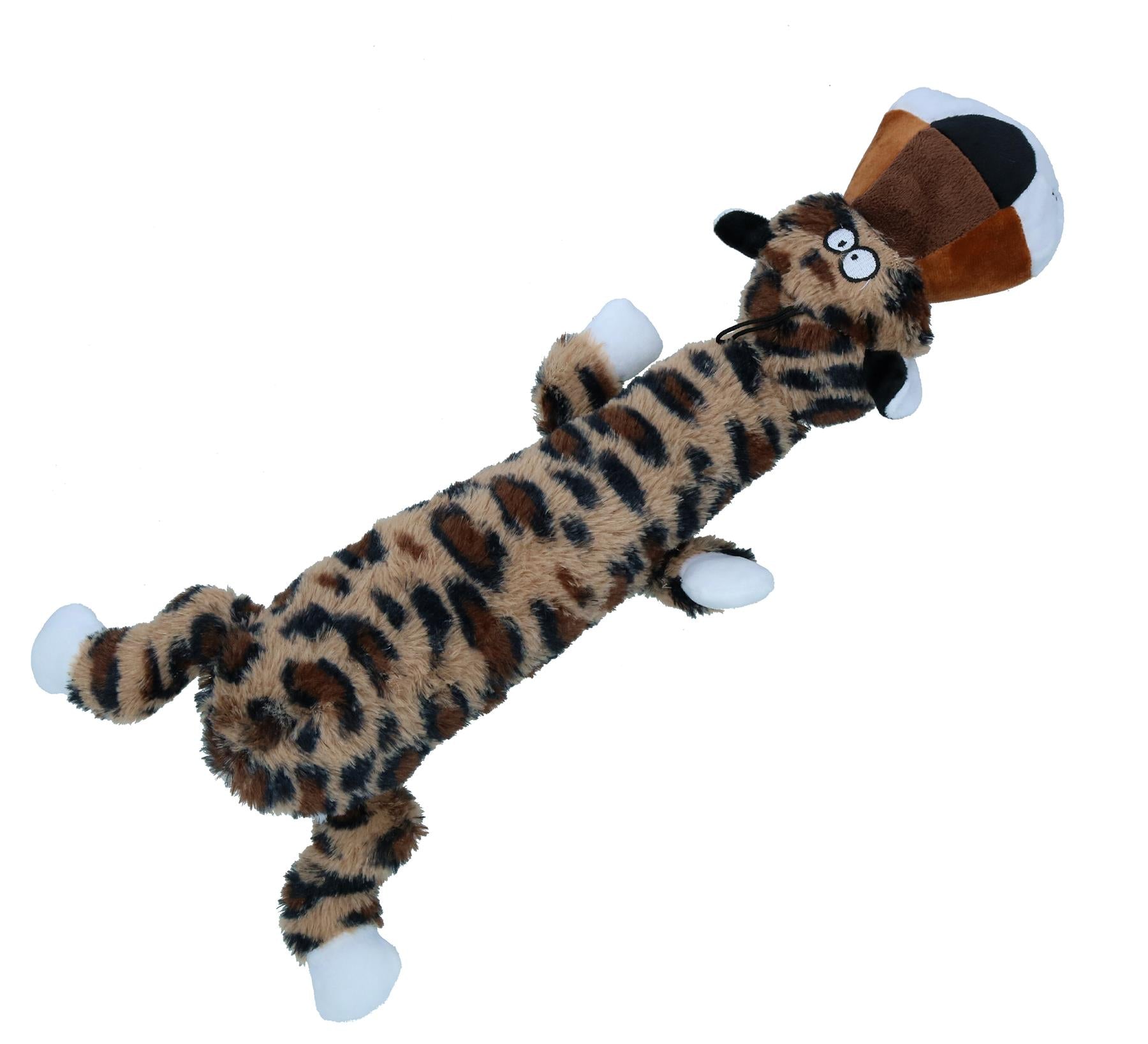 Hundewelpen-Spielzeit-Geschenk, weiches Plüsch-Safari-Leopardenspielzeug mit Quietschgeräuschen, 53 x 13 x 7 cm