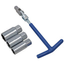 Spark Plug Socket Remover Installer Set Flexi T Bar + 16 18 21mm Sockets 4pc