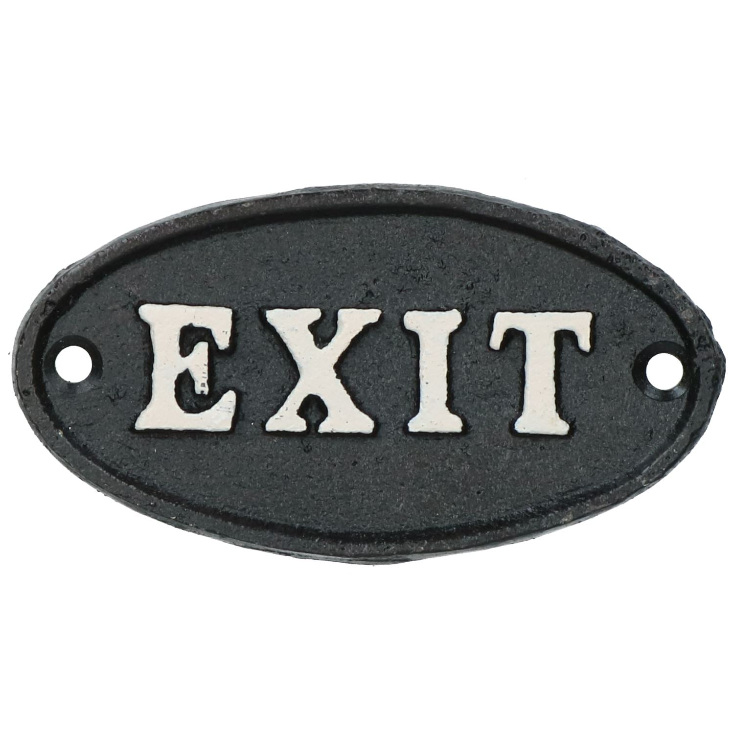 Exit Black Cast Iron Sign Plaque Door Wall House Gate Garden Work Office Shop