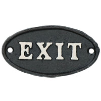 Plaque de sortie en fonte noire pour porte, mur, maison, portail, jardin, travail, bureau, magasin