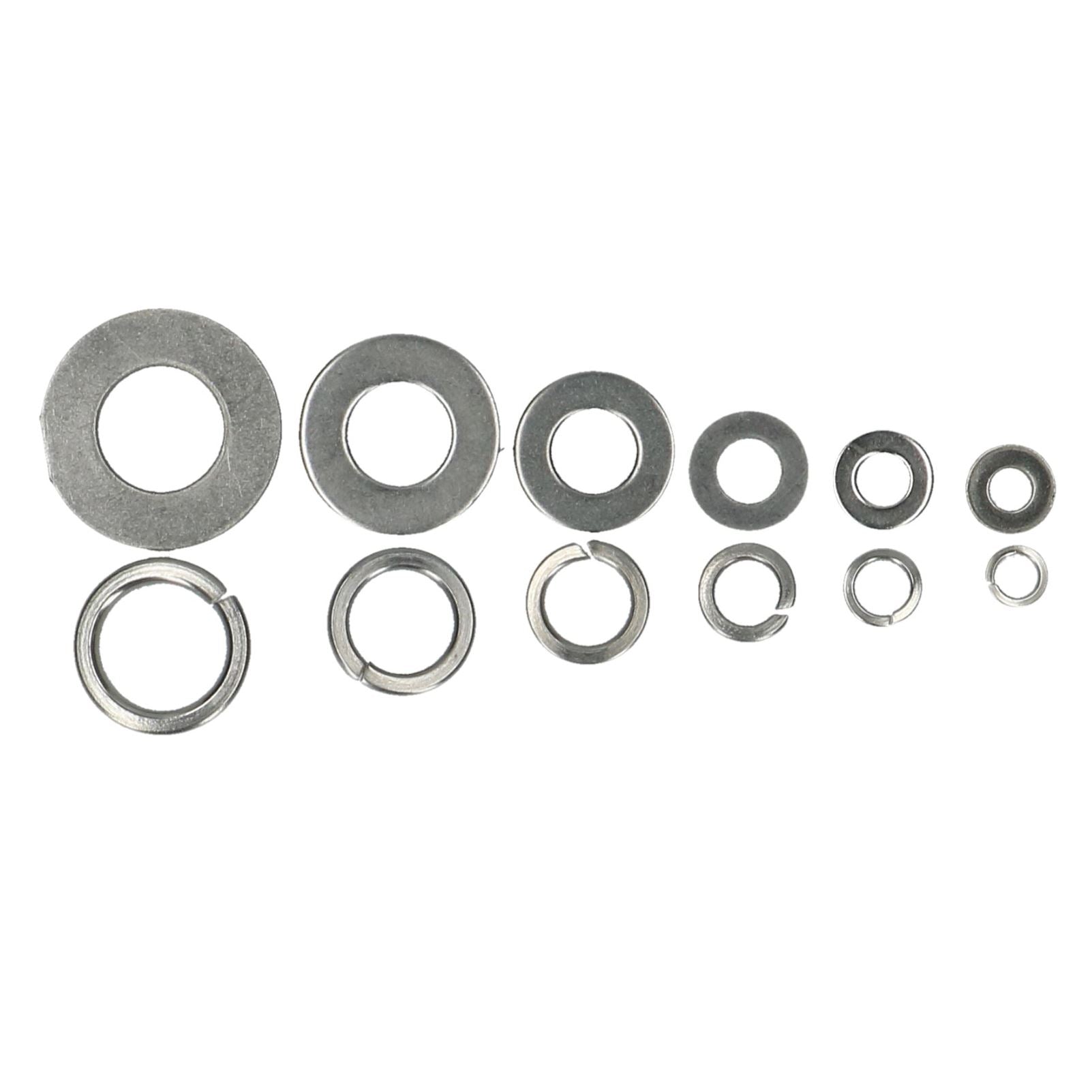 790pc Flat & Spring Washers Stainless Steel Rust Resistant Assortment Kit M4-M12