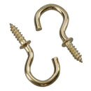 Shouldered Screw Hooks Fasteners Hanger Brass Plated 8mm Dia 16mm Length