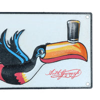 Panneau routier Guinness Flying Toucan Logo Brasserie Dublin Plaque en fonte Pub Bar