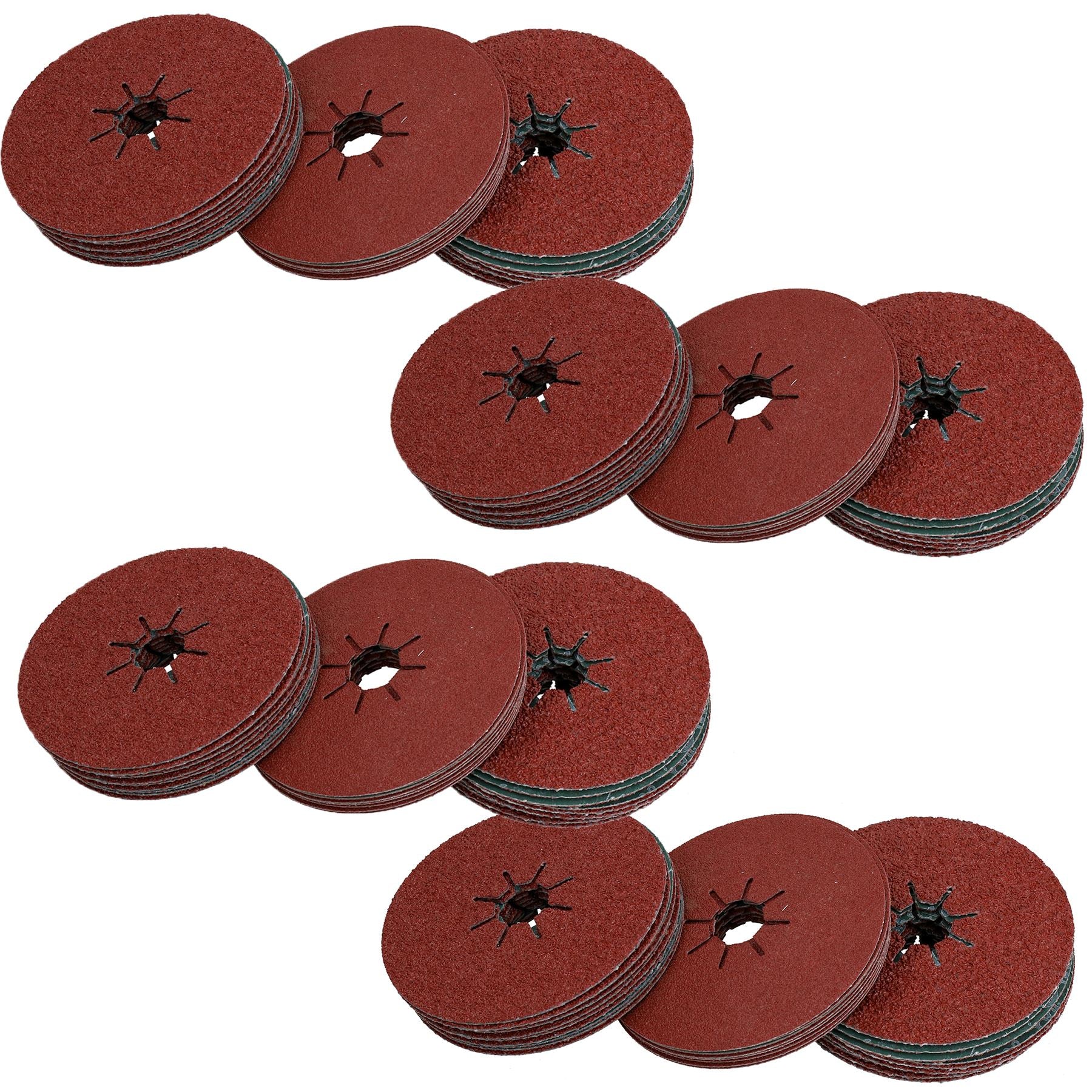 115mm Fibre Sanding Discs Mixed Grit 24 36 60 for 4-1/2” Grinders Rust Removal