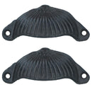 Furniture Door Pull Handle Cast Iron Cupboard Drawer Chest Shell Cup Clam