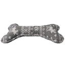 Jouet en peluche couineur pour chien en forme d'os gris à motifs 14 x 23 cm