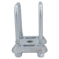 4 boulons en U et 2 plaques de base pour ressort à lames paraboliques doubles Ifor Williams 115 x 53 mm
