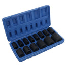 Jeu de 14 douilles à chocs peu profondes métriques MM à entraînement 1/2" 10 mm - 32 mm