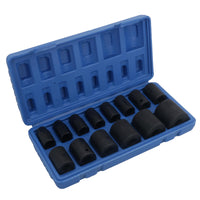 Jeu de 14 douilles à chocs peu profondes métriques MM à entraînement 1/2" 10 mm - 32 mm