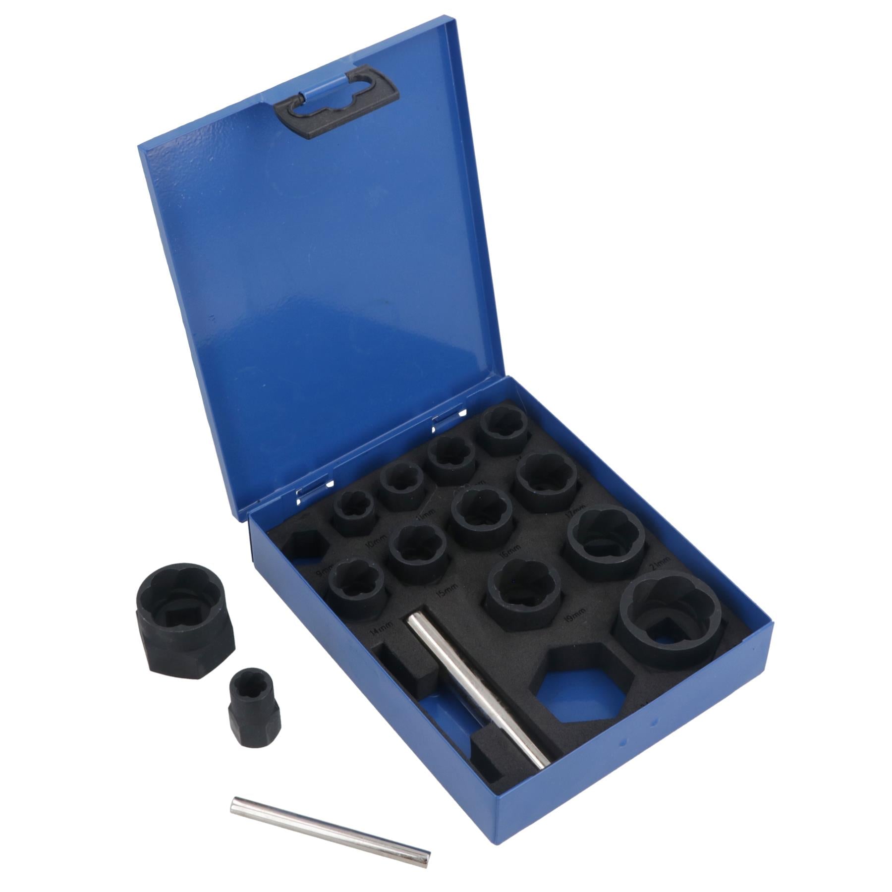 Lot de 15 douilles à écrous de roue 3/8" 1/2" pour extracteur d'écrous de blocage de roue 9-27 mm
