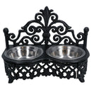 Dog Puppy Cat Feeding Food Bowls Dishes Stainless Steel / Cast Iron Stand