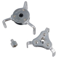 2 + 3 Legged Leg Adjustable Oil Filter Wrench Remover Installer 3/8" + 1/2" Drive