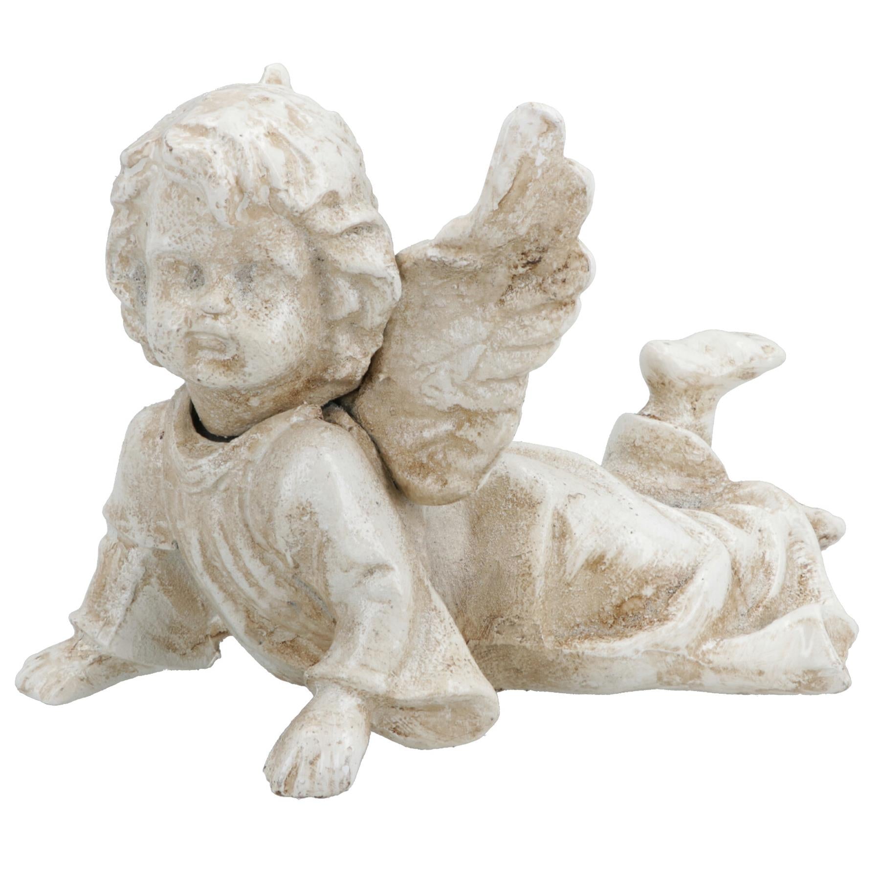 Cherub Angel Cast Iron Statue Figure Trophy Ornament Sculpture Desk Shelf