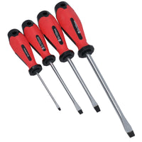 7pc Screwdriver Set Slotted Flat And Pozi Headed With Soft Grip Handles