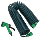 Expandable Garden Coil Hose Pipe Watering With Fittings + Spray Gun 15 Metres