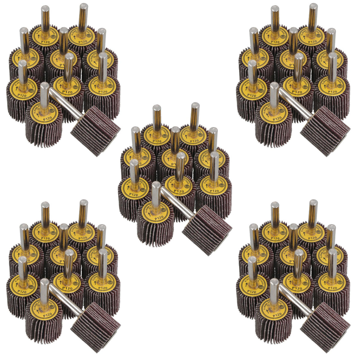 25mm 120 Grit Abrasive Flap Wheel Discs Sanding Rust Removal 6mm Shank