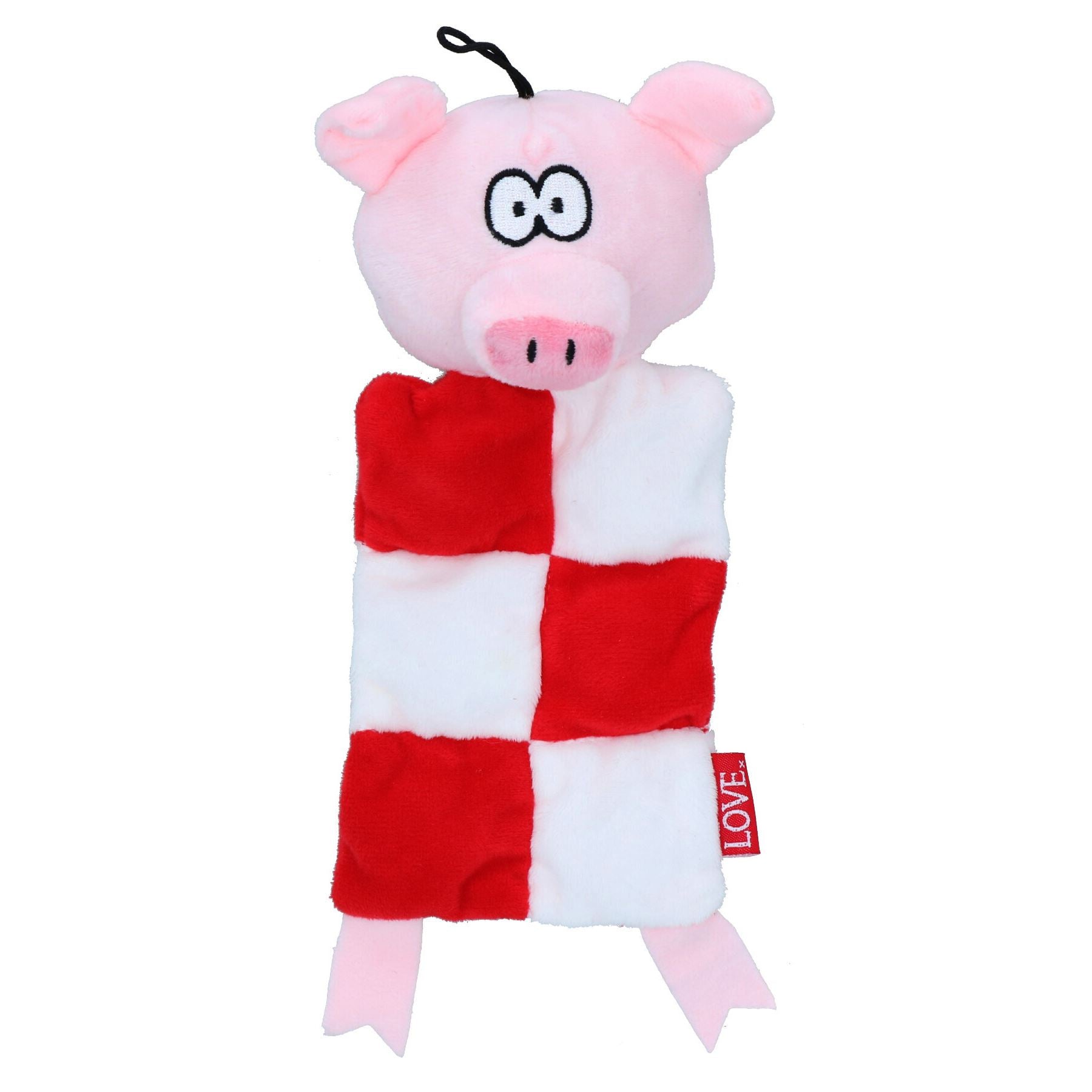 Cadeau de Noël pour chien Squeaky Squares Pig Jouet en peluche festif Cadeau de Noël