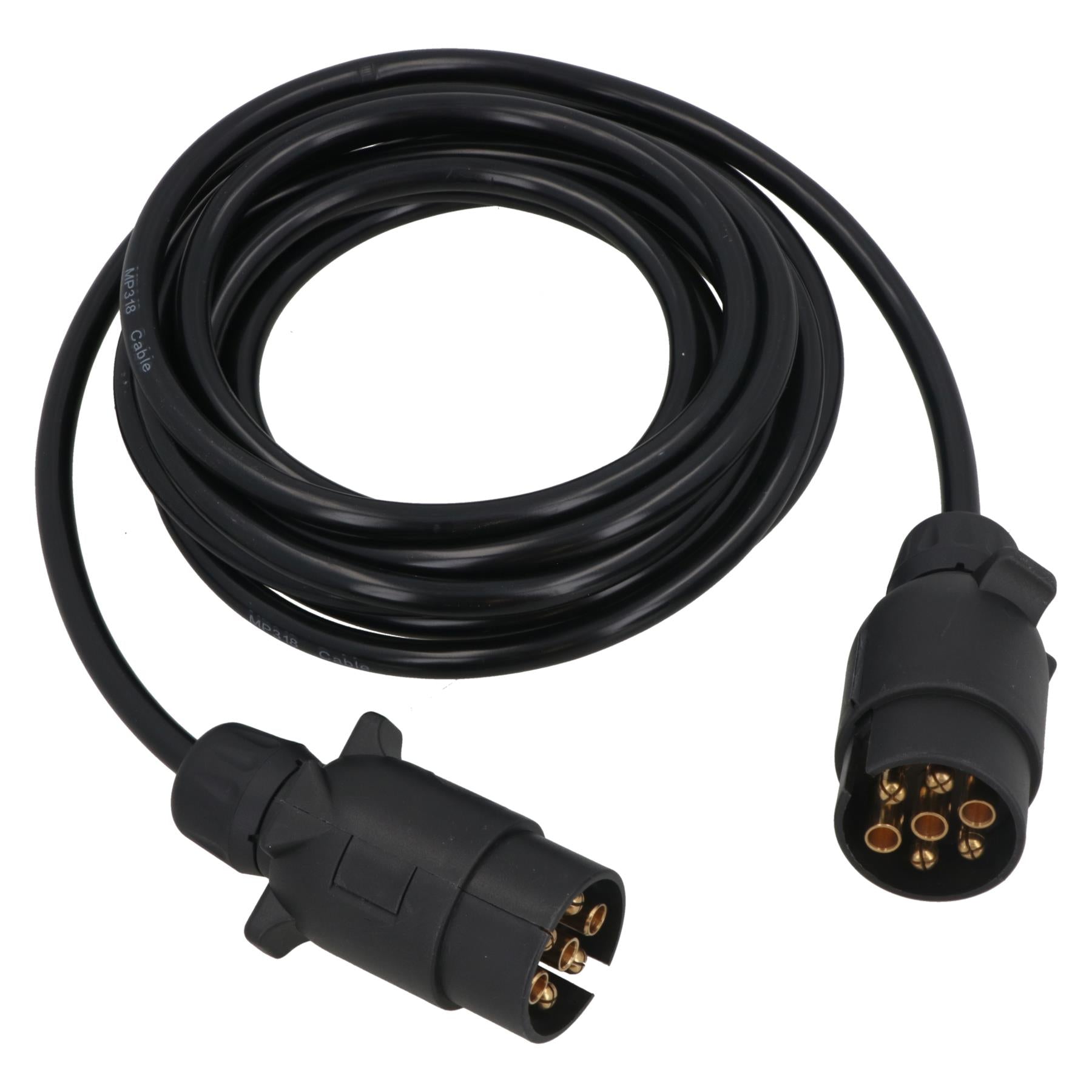 Trailer Light Electrics 3.5m Extension Cable Lead Male to Male 7 Pin Plugs