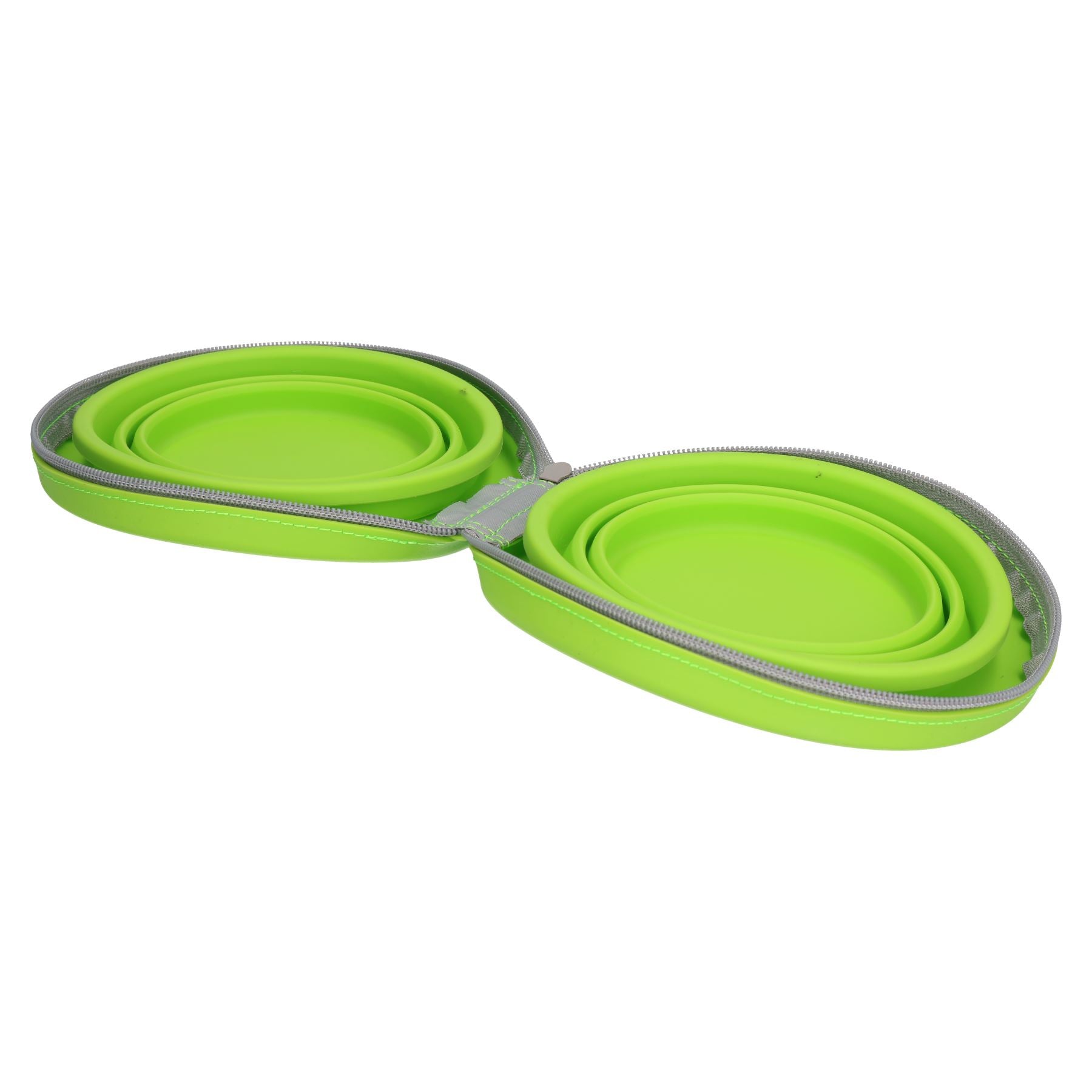 Collapsible Silicon Portable Dual Pet Dog Bowl Travel Accessory