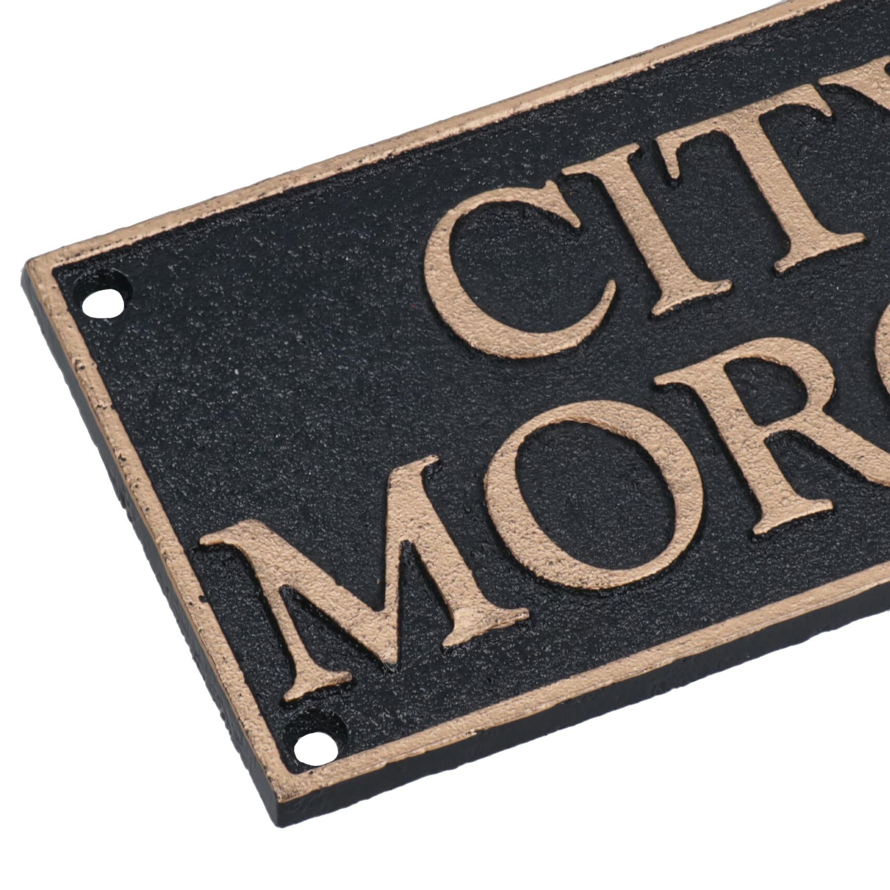 City Morgue Cast Iron Sign Plaque Door Wall House Gate Mortuary Funeral Home