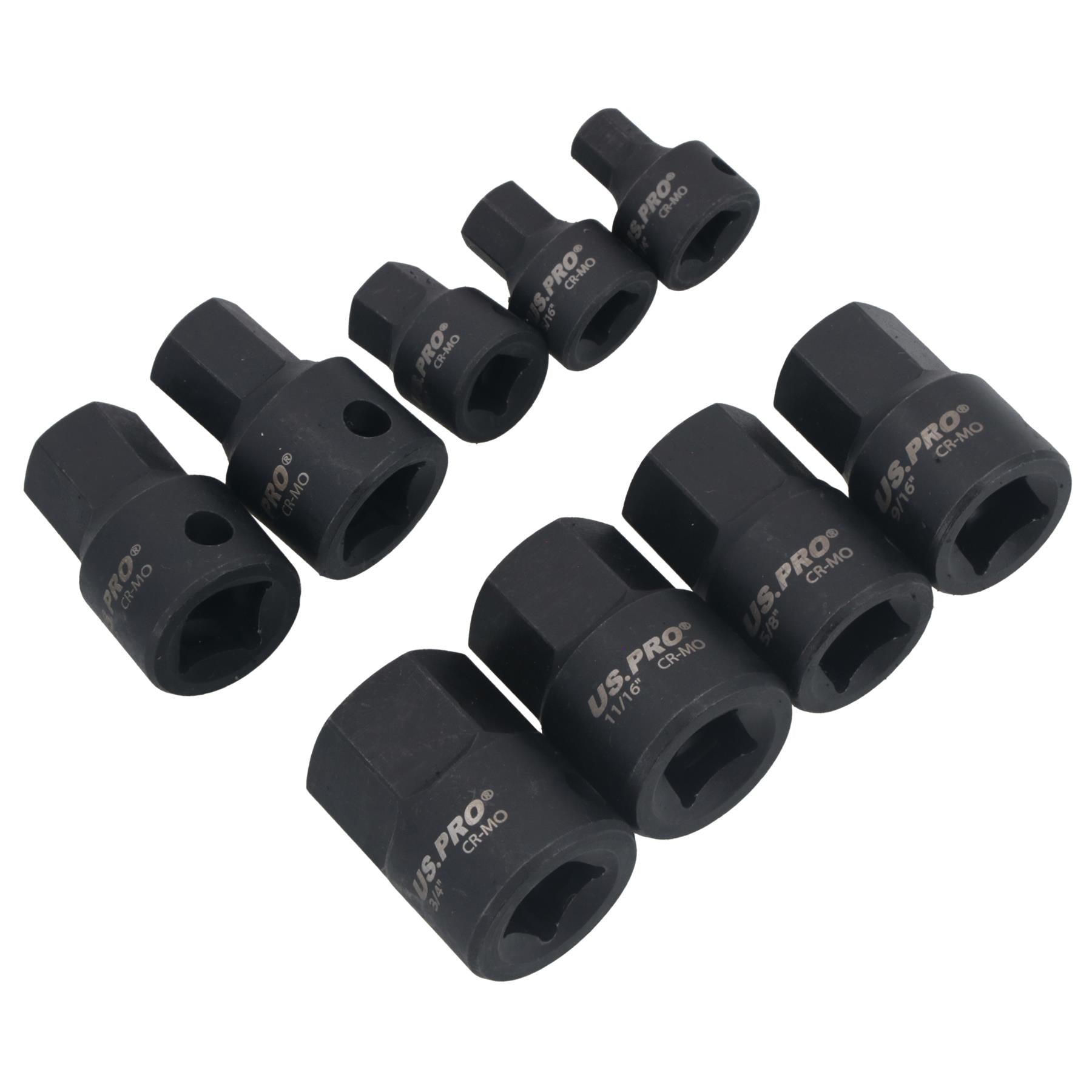 Douilles hexagonales mâles SAE impériales, entraînement 1/4" 3/8", jeu de 9 pièces 1/4" - 3/4"