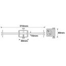 Boat / Jetski / Dinghy Trailer Roller Bracket 310mm, 16mm Spindle UBR30