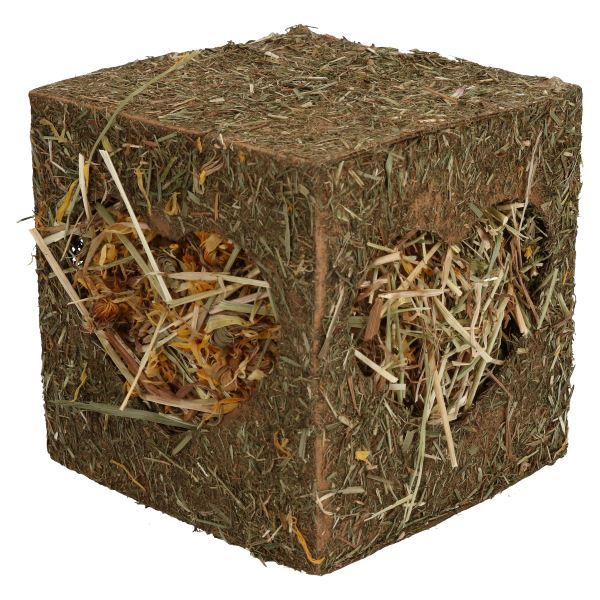 3PK Small Animal Guinea, Rabbits Boredom Breaker Large Hay Cube 20x20x20cm