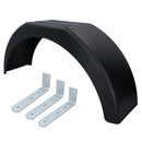 1 x 14 Inch Plastic Trailer Mudguard Wheel Arch Wing Fender + 3 x Fixing Brackets