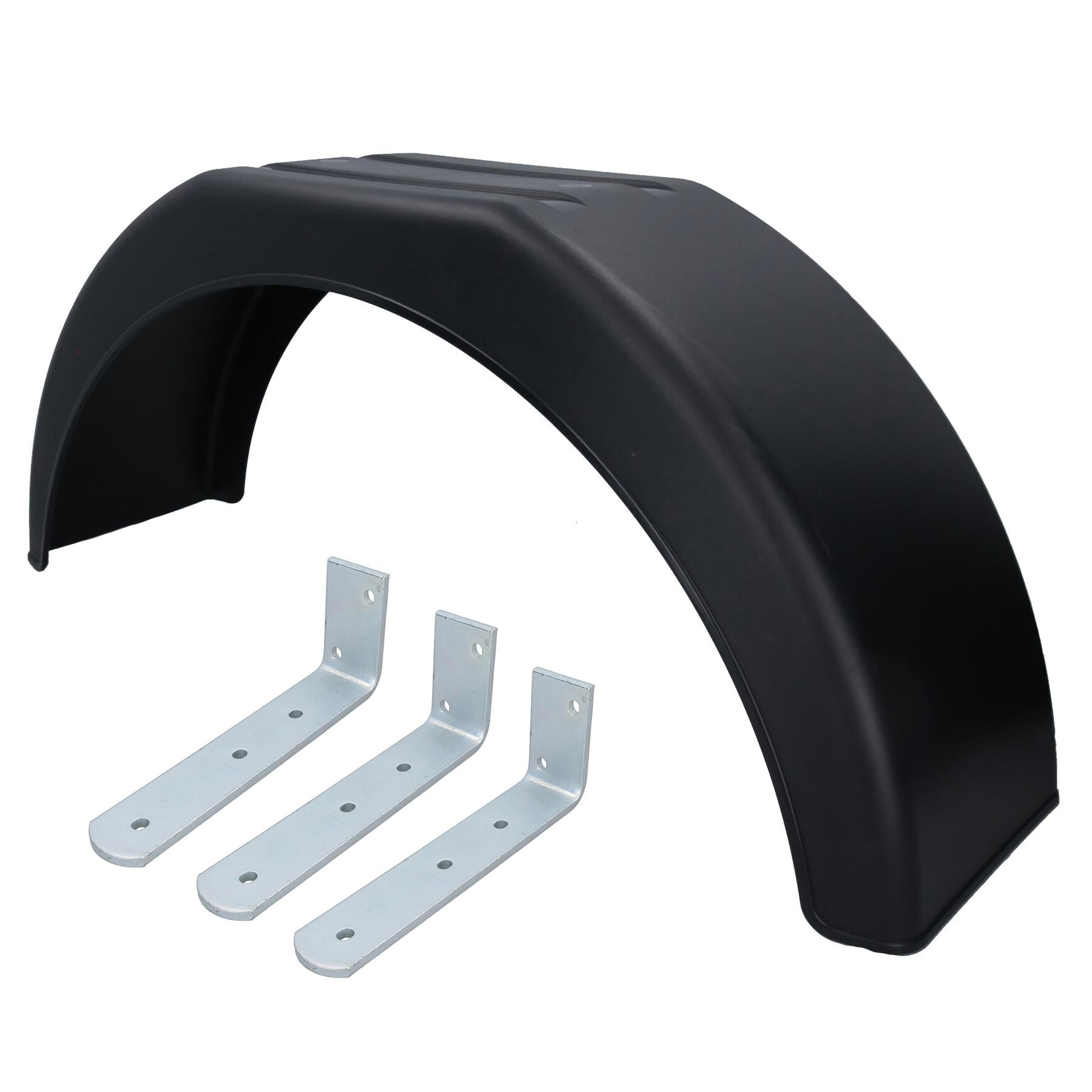 1 x 14 Inch Plastic Trailer Mudguard Wheel Arch Wing Fender + 3 x Fixing Brackets