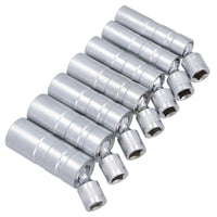 Thin Walled Swivel Magnetic Spark Plug Sockets 12 Point 3/8in Drive MM SAE 7pc