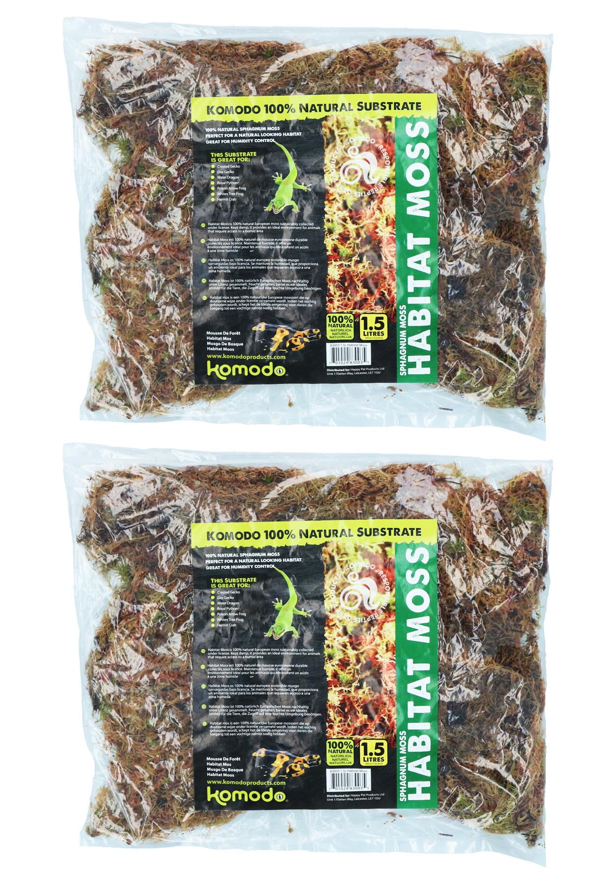 Substrat naturel en mousse d'habitat de 1,5 L pour reptiles, grenouilles, serpents, geckos