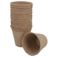 Biodegradable Fibre Plant Pots For Seeds Seedlings Cuttings Round 8 x 8cm
