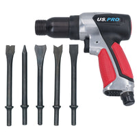 190mm Air Hammer Chisel Plus 5 Chisels for Cutting Chipping With Rubber Grip