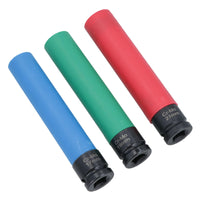 1/2in. Extra Long Metric Alloy Wheel Colour Coded Impact Sockets 17 19 21mm