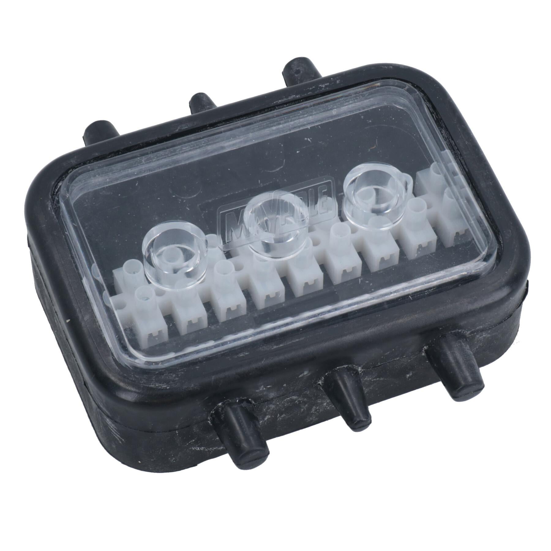 Boîte de jonction électrique Britax à 10 voies pour remorque, boîtier en caoutchouc transparent à l'avant, 12 V + 24 V