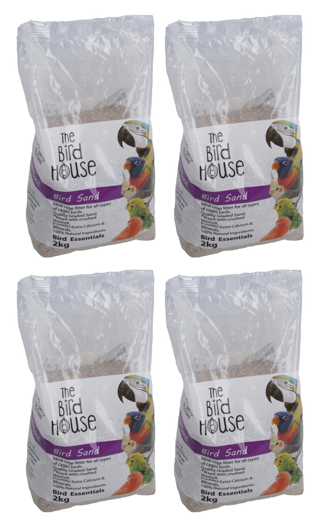 4PK 2kg Parrot Bird Sand With Oyster Calcium & Mineral Aid Digestion Cage Litter