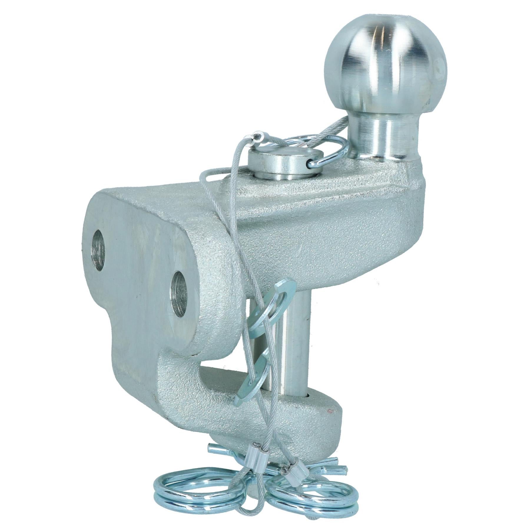 3.5 Ton Tow Bar Towing Ball And Pin Eye Coupling 50mm Ball 25mm Pin Silver