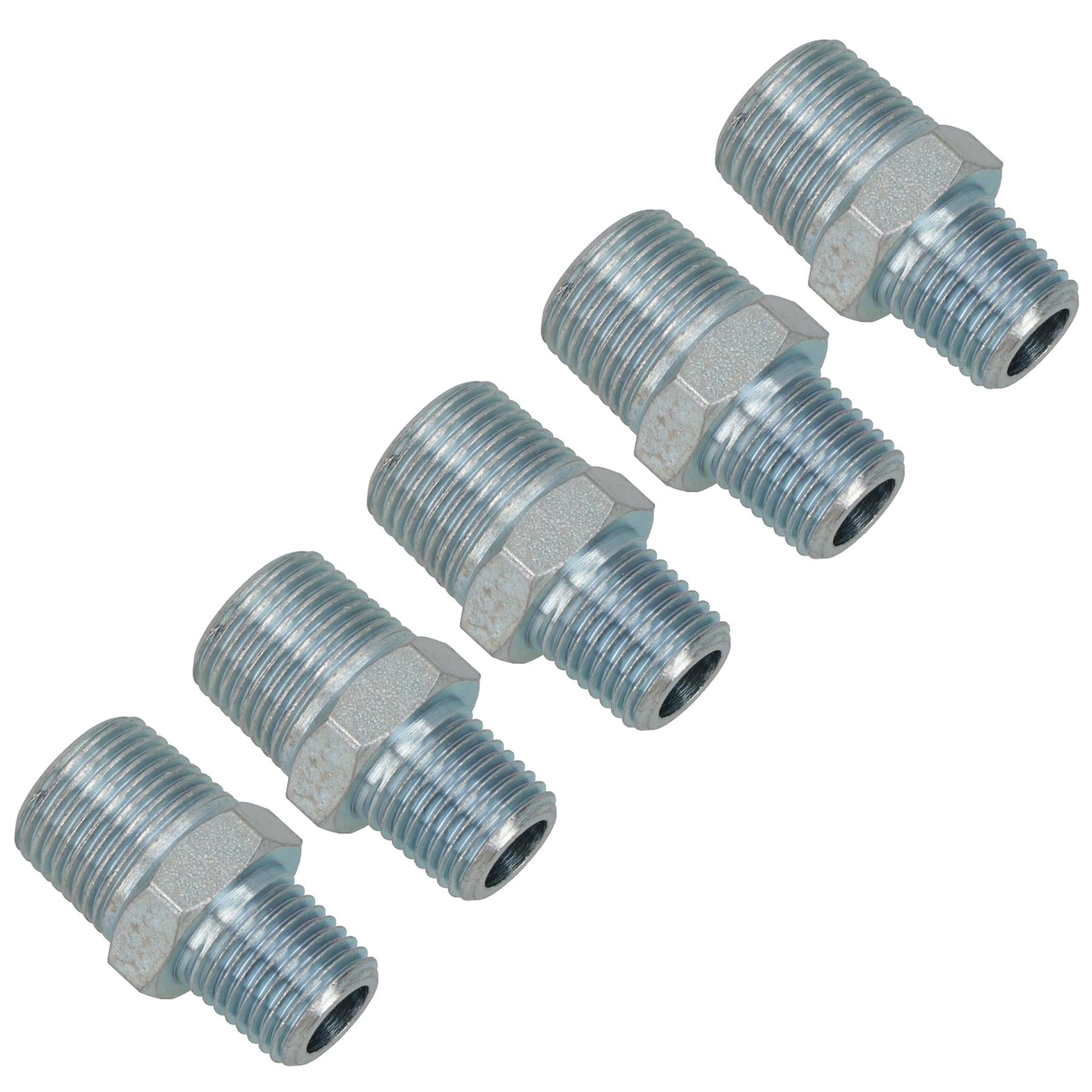 1/4" BSP Male to 3/8" BSP Male Step Up / Down Union Air Fittings 5 PACK FT046