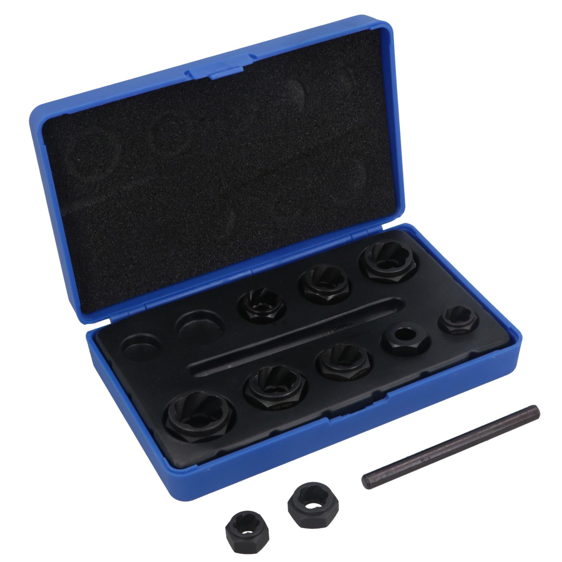 10pc Nut Style Bolt Twist Socket / Wheel Lock Nut Remover / Extractor Set AT027